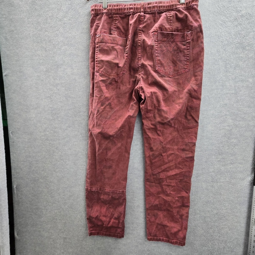 Pilcro Anthropologie Women Pants M Red Floral Trailblazer Jogger Distressed 27" - Picture 15 of 16